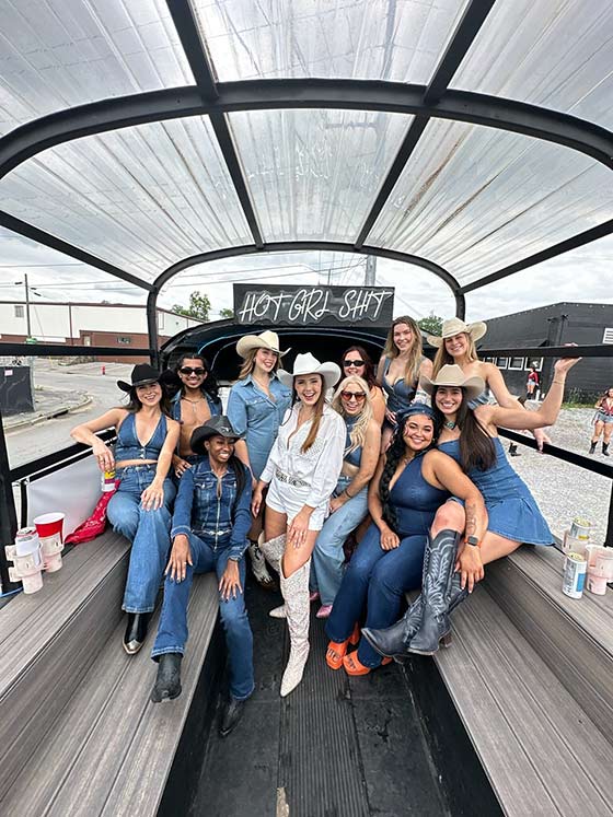 Yeehaw Party Bus is the number one tour for ladies and bachelorettes! Discount party bus when you book a bachelorette package!